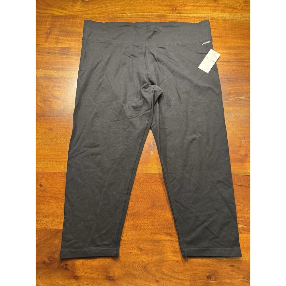 NWT Jockey Plus Size 1X Capri Leggings Deep Black Stretch Cropped Pants